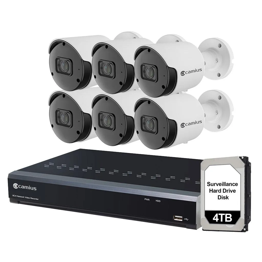 Camius Camius 8 Channel NVR 6 Camera 5MP PoE 4TB HDD Surveillance Security System — product photo
