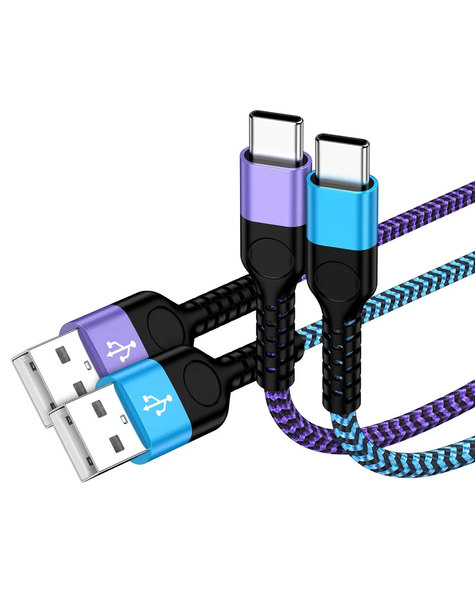  Haoano USB-A to USB-C CarPlay Cable 3 ft Blue 2-pack — product photo