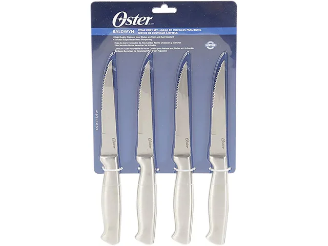 OSTER OSTER 91603.04 Baldwyn 4 Piece Stainless Steel Serrated Steak Knives cutlery — product photo