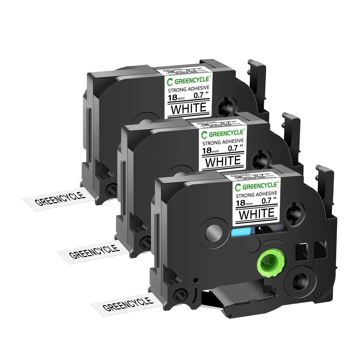 GREENCYCLE GREENCYCLE TZe-S241 18mm 26.2ft 3-pack label tape — product photo