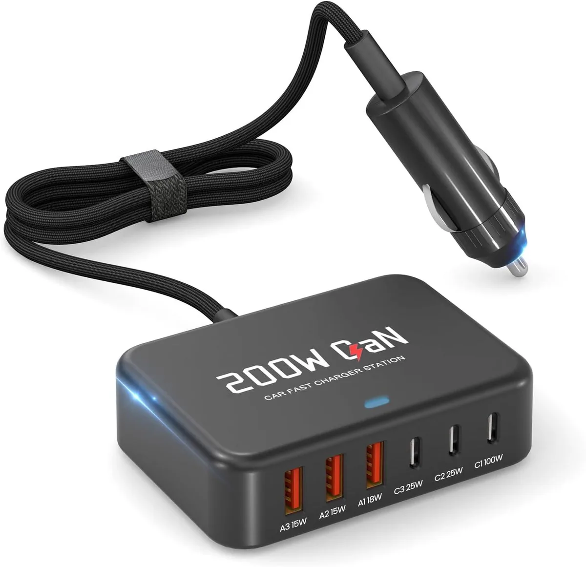 Hamzan Hamzan 200W Car Fast Charging Station 6 Ports — product photo