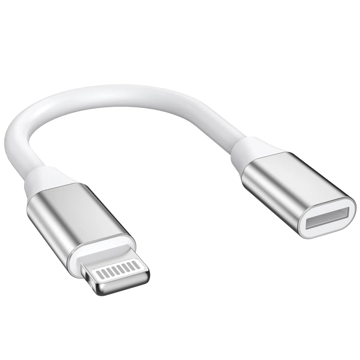  Lightning Male to Female Adapter 9cm White F-AX-163 — product photo
