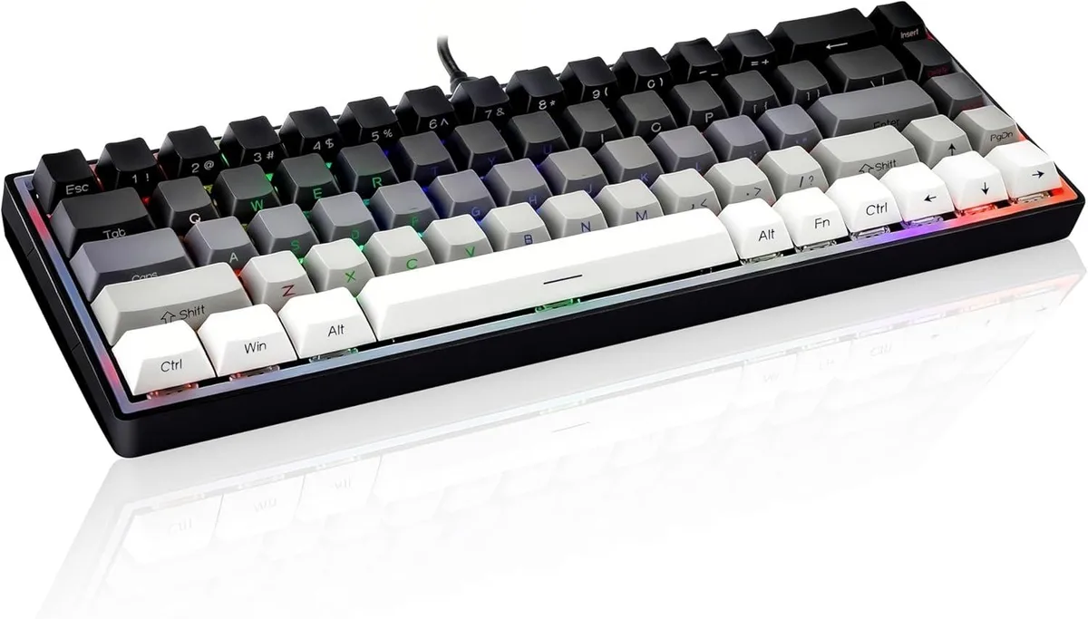 TUKO TUKO 65% 68-Key Mechanical Gaming Keyboard Blue Switch PBT Keycaps RGB Wired USB-C — product photo