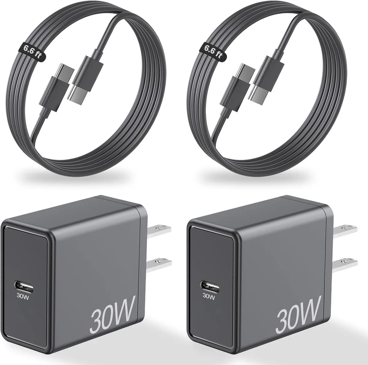 ONITOON ONITOON 30W USB-C Charger 2-Pack with 6.6ft Cable — product photo