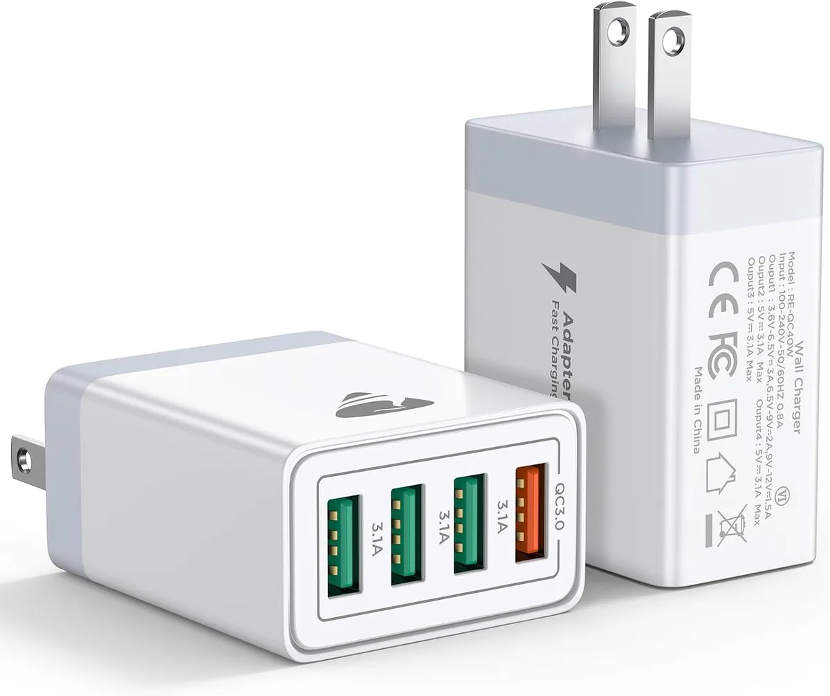 ONITOON ONITOON 2-Pack 40W 4-Port USB Wall Charger — product photo