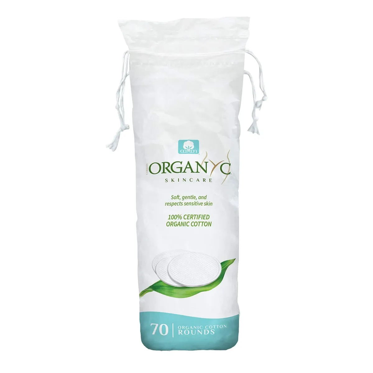 White organic cotton rounds in a pack of 70