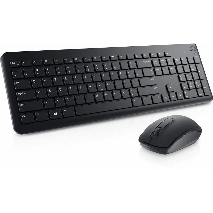 Black wireless keyboard and mouse combo with numeric keypad