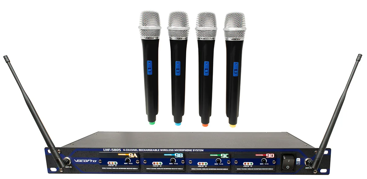 VocoPro VocoPro UHF-5805-10 4-Channel UHF Wireless Mic System — product photo