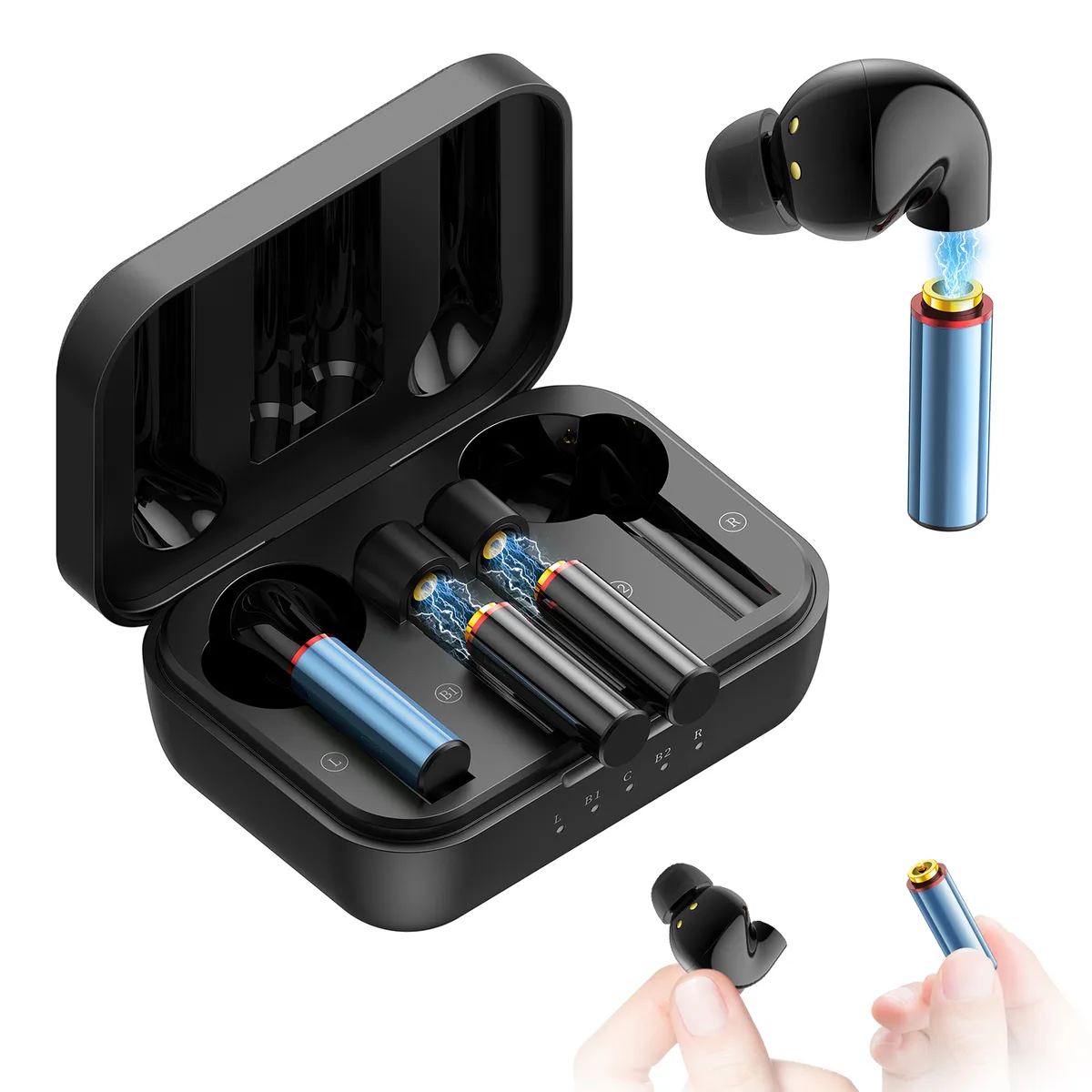 JH JHSHOP Y28 Bluetooth 5.2 Earbuds Blue — product photo