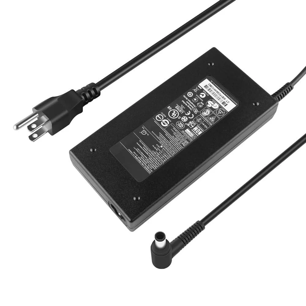 Black rectangular power brick with US plug and 7.4*5.0mm barrel connector