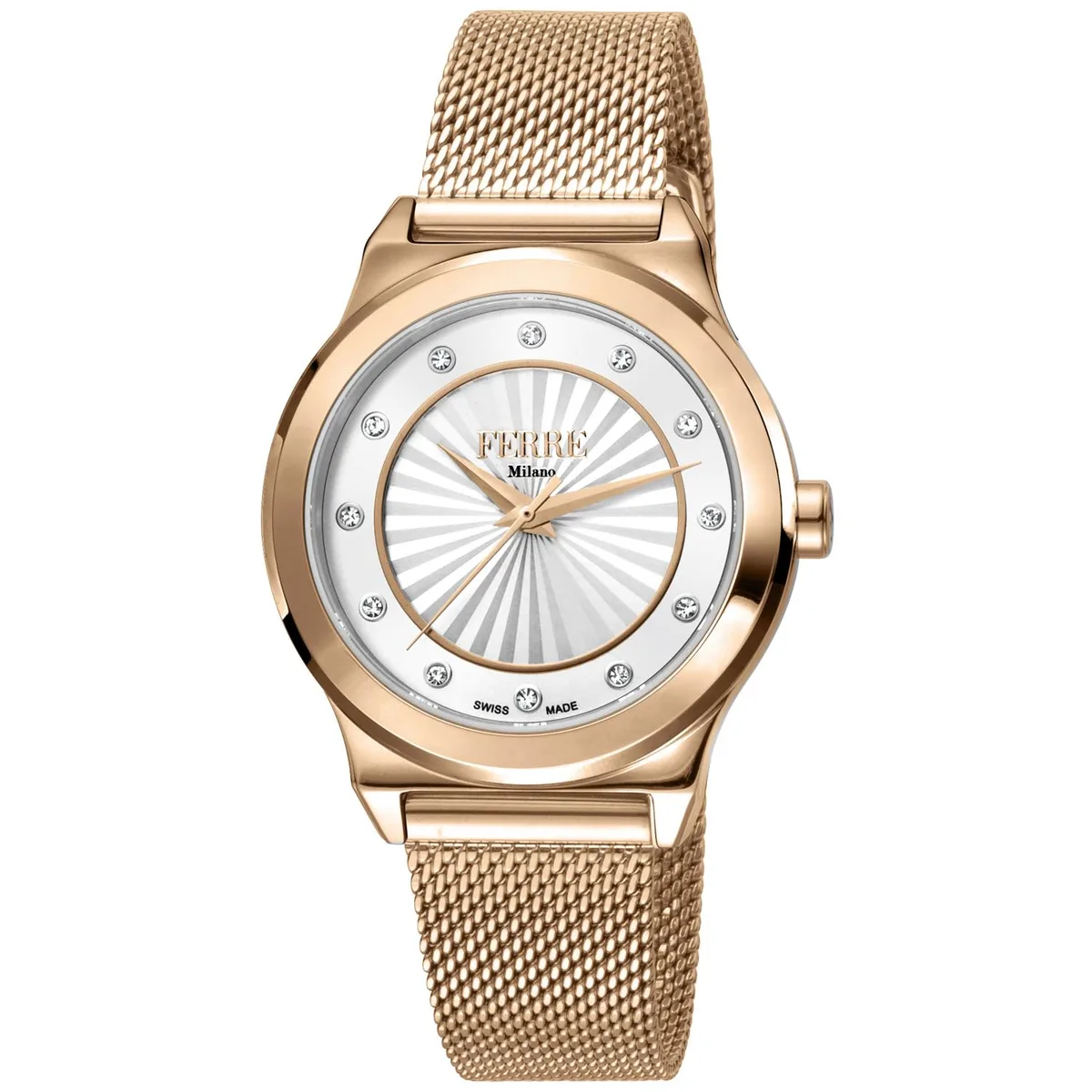 White dial analogue watch on stainless steel bracelet