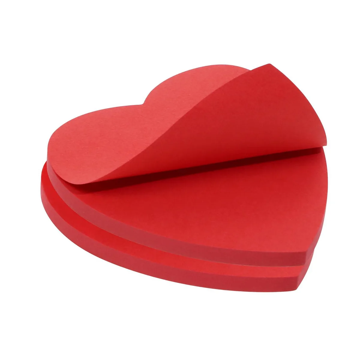 Heart-shaped red sticky notes pad, 100 sheets, kraft paper texture