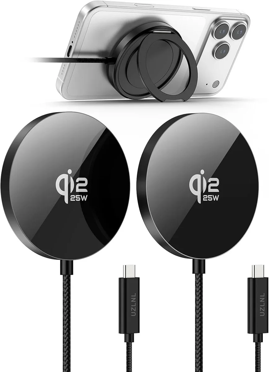Luisport Luisport 25W Qi2.2 Magnetic Wireless Charger with Kickstand 2 Pack — product photo