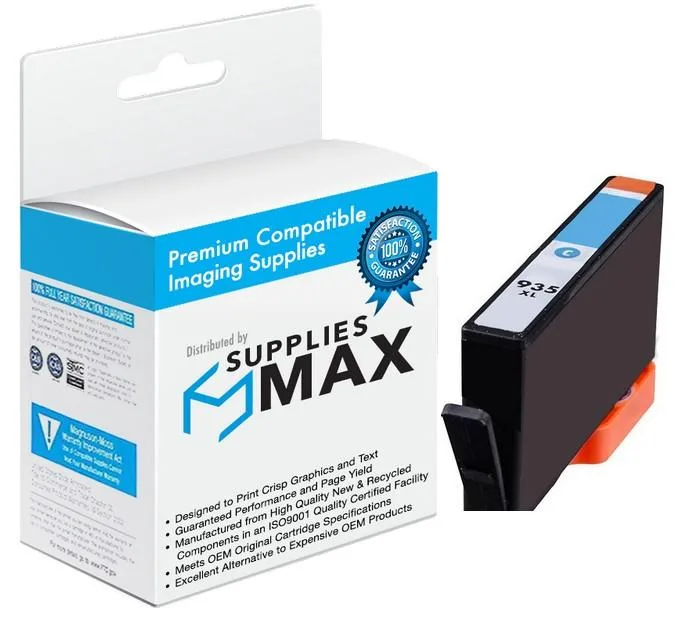 SuppliesMax SuppliesMax 935XL Cyan High Yield Inkjet Cartridge 825 Pages — product photo