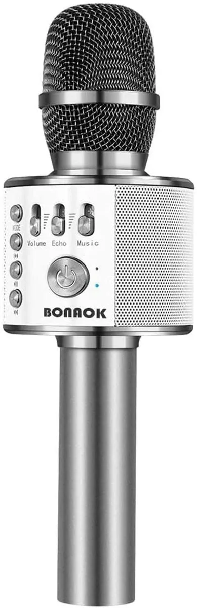  BONAOK Q37 Wireless Bluetooth Karaoke Microphone Space Gray — product photo