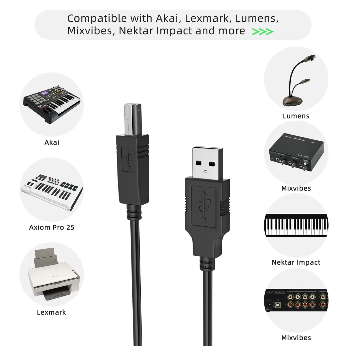 BUCIER BUCIER USB 2.0 Printer Cable A Male to B Male 10M — product photo