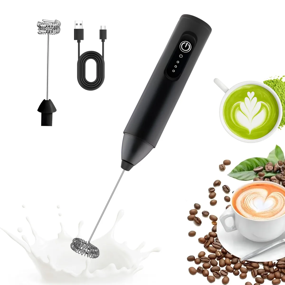  Brentwood Milk Frother 101 Handheld Electric Foam Maker White — product photo