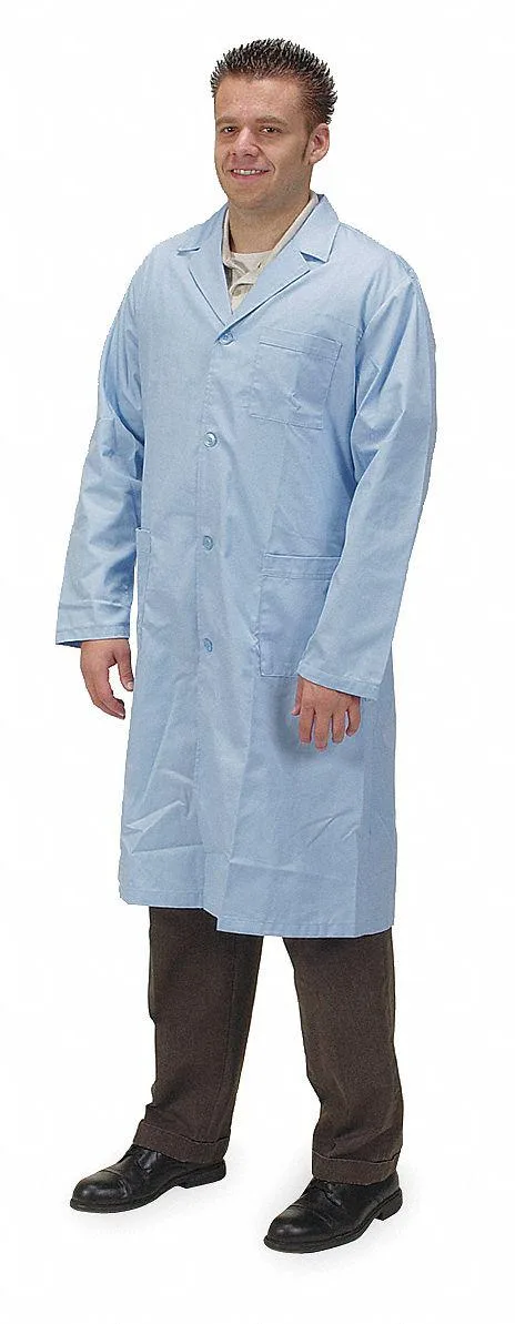 Condor Condor 4TVP9 Collared Lab Coat Polyester/Cotton Light Blue — product photo
