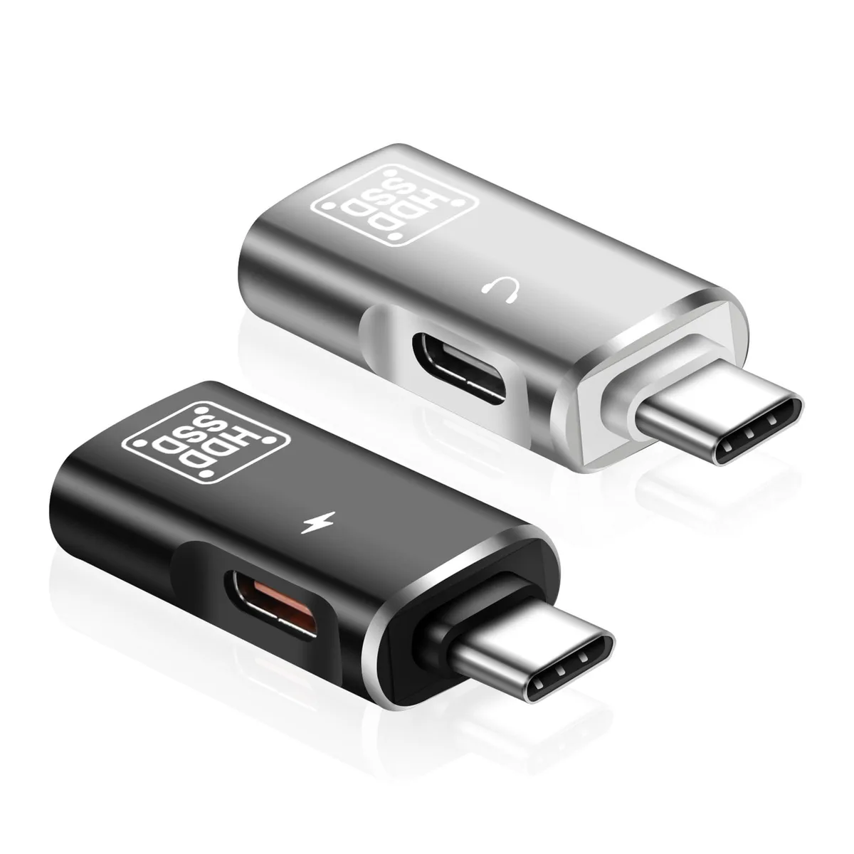BUCIER BUCIER USB-C OTG adapter 2-pack black silver — product photo