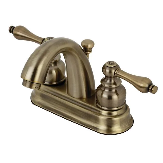 KINGSTON BRASS KINGSTON BRASS KB5613AL Restoration 4 in. Centerset Bath Faucet Antique Brass — product photo