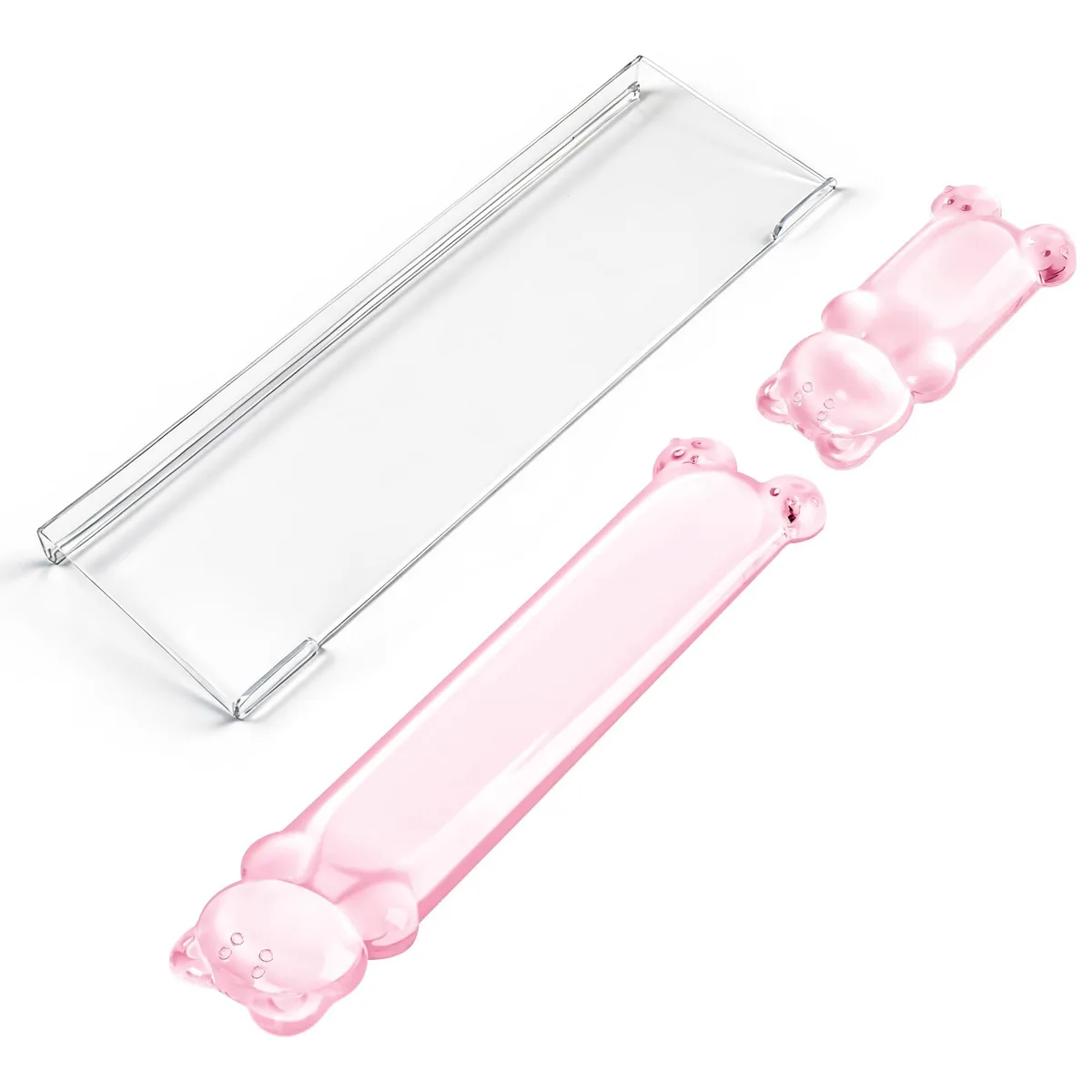 Sumgsn 16.9in 3-in-1 Keyboard Stand & Gel Wrist Rest Set Pink — product photo
