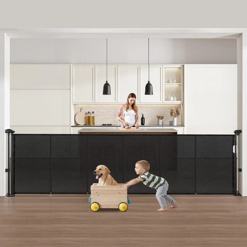 VEVOR VEVOR Retractable Baby Gate 34 in Tall 110 in Wide Black — product photo