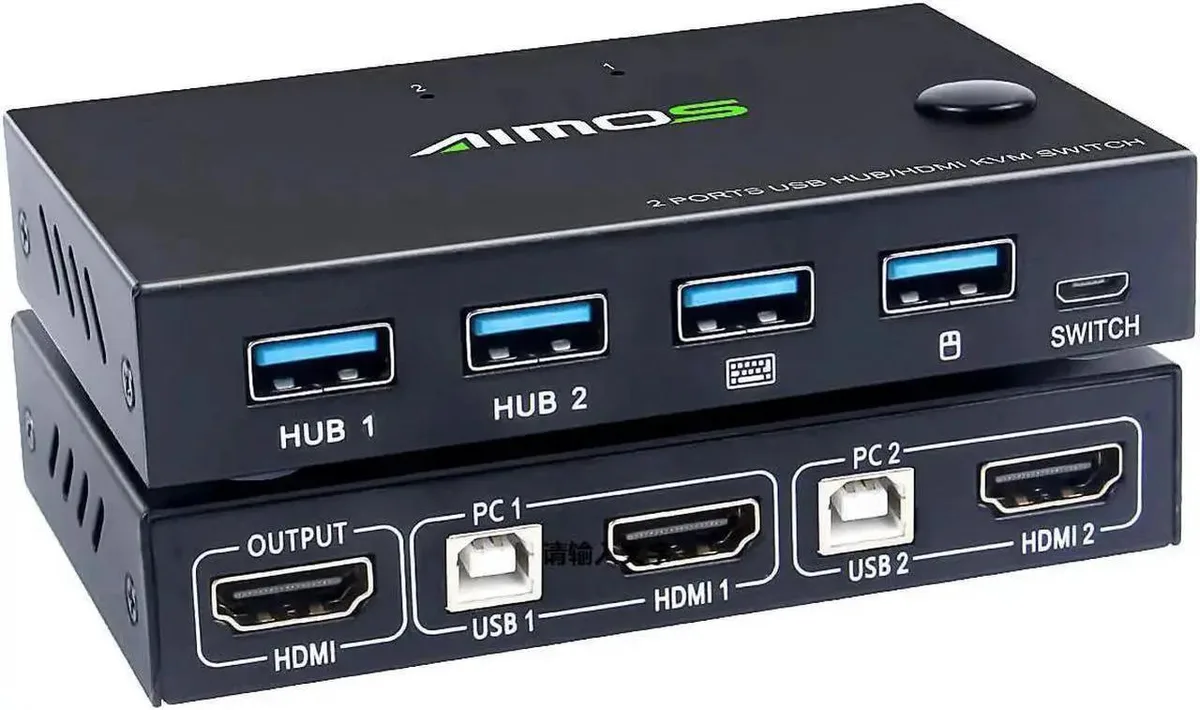 Vszerda Vszerda 2-Port HDMI KVM Switch with 4 USB 2.0 Hub, 4K 30Hz — product photo