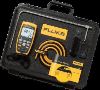 Fluke 922 handheld micromanometer kit with digital LCD display and hose barb connections