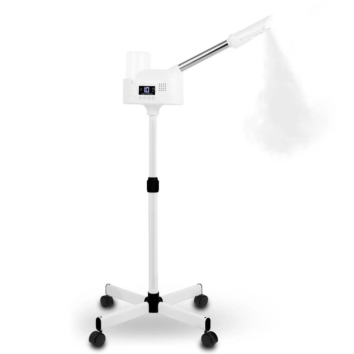 FAHKNS Professional Facial Steamer 1000ml White Adjustable Height 43.3-51.2in Timer Touch Screen — product photo