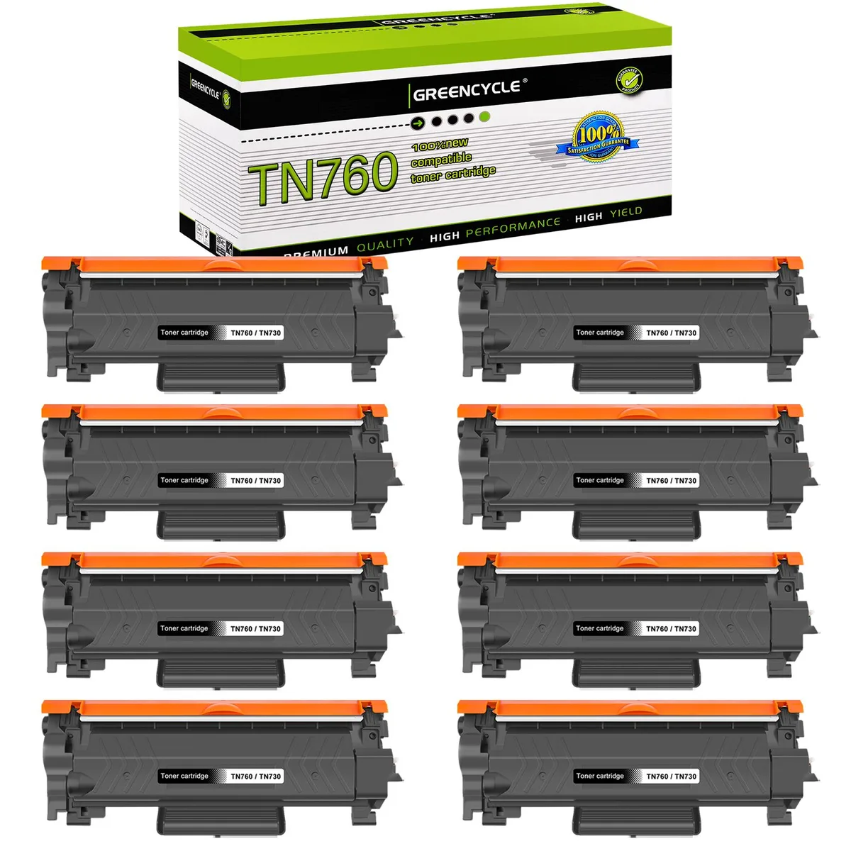 GREENCYCLE GREENCYCLE TN760 toner cartridge 8-pack black 3000 pages — product photo