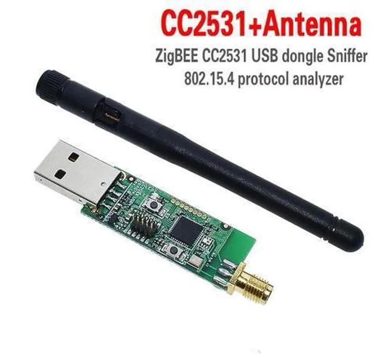 SMUGDESK SMUGDESK CC2531 USB Wireless Sniffer Dongle with Antenna 2.4GHz Zigbee BLE Debugging — product photo