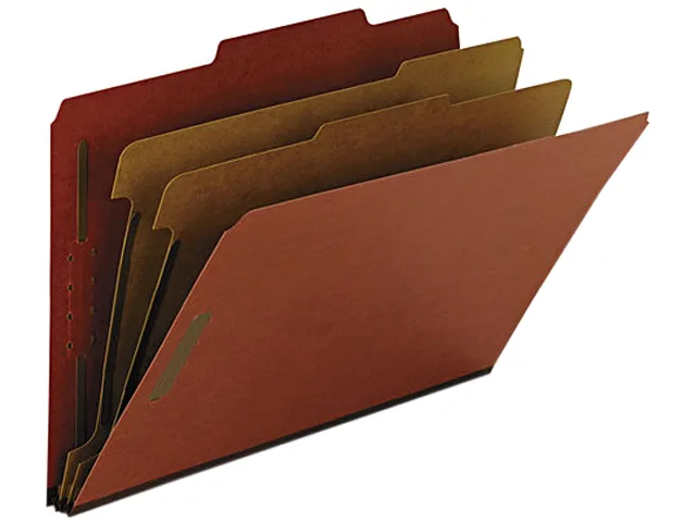 Smead Smead 19023 Pressboard Classification File Folder, Legal, Red, 2 Dividers, 2" Expansion, 10 Pack — product photo