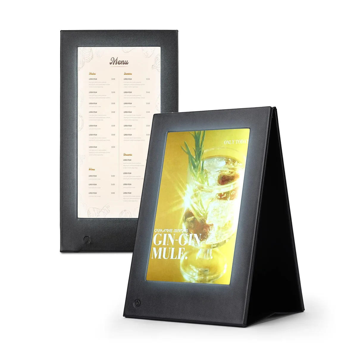 Yescom USA, Inc. Yescom USA, Inc. 26MNCSET005-L-T2A5-1PL5X11 LED backlit menu holder set accessory — product photo