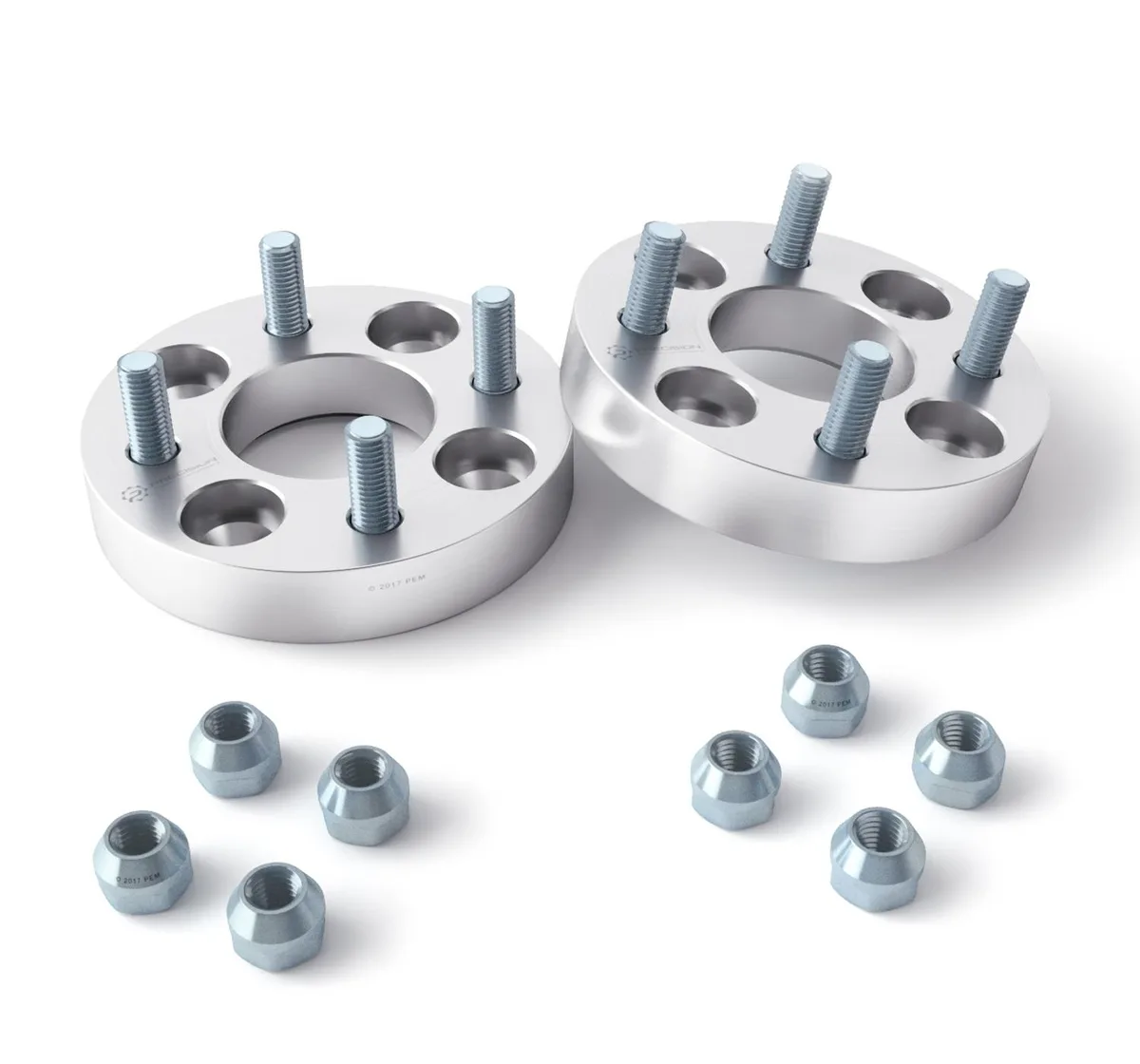 Precision European Motorwerks Precision European Motorwerks wheel spacers 1.0" 4x101.6 61.25mm 1/2-20 silver set of 2 — product photo