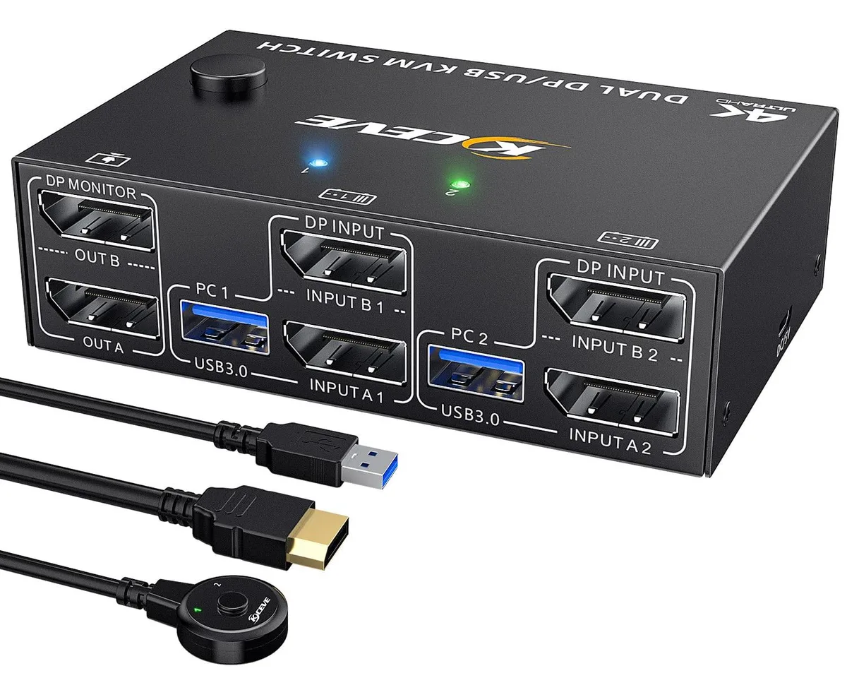 Explus-C Explus-C 8K@30Hz 4K@144Hz Dual Monitor KVM Switch — product photo