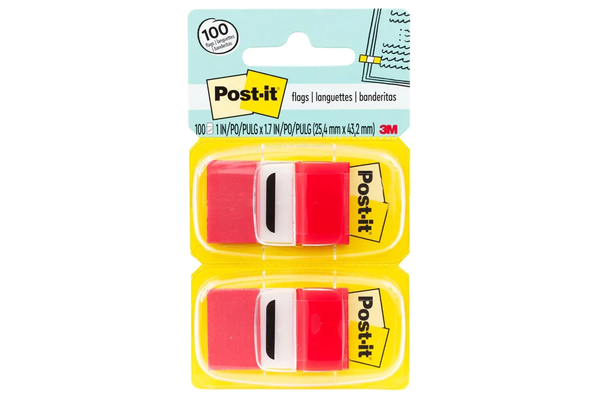 Twelve small red flag dispensers in a value pack