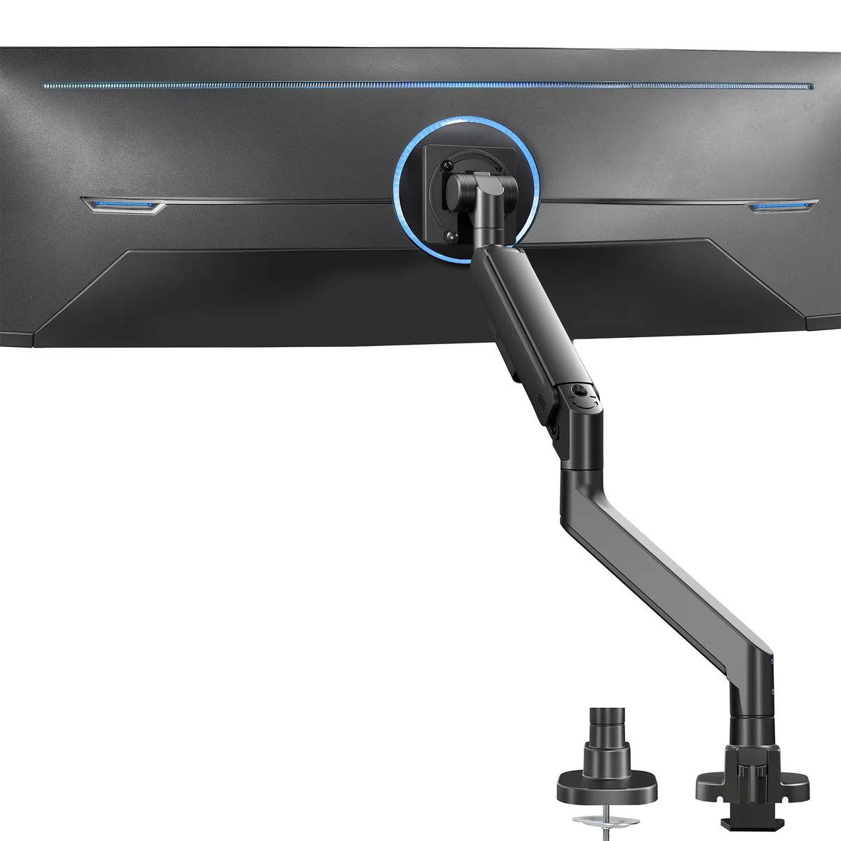 VIVO VIVO Black Pneumatic Arm Single Ultrawide Monitor Desk Mount — product photo