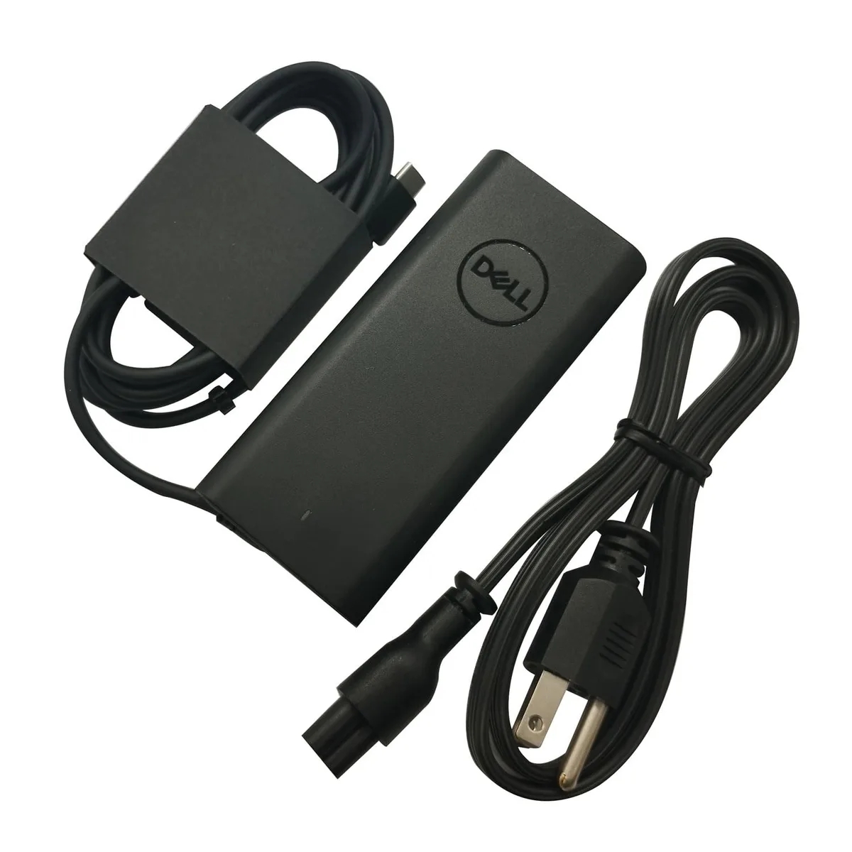  Dell LA65NM190 65W USB-C AC adapter with power cord — product photo