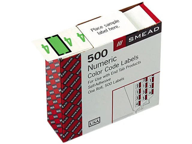 Smead Smead 67374 Number 4 Light Green Label 500/Roll — product photo