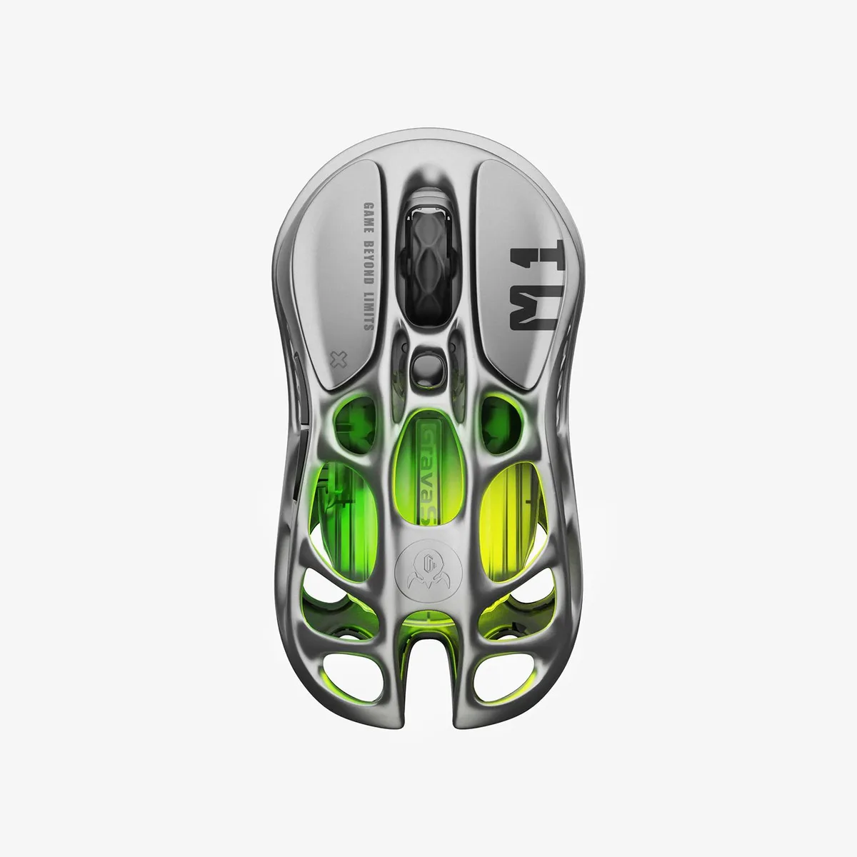 GravaStar GravaStar Mercury M1 Pro Gaming Mouse Silver 26000 DPI 5 Buttons Tri-Mode — product photo