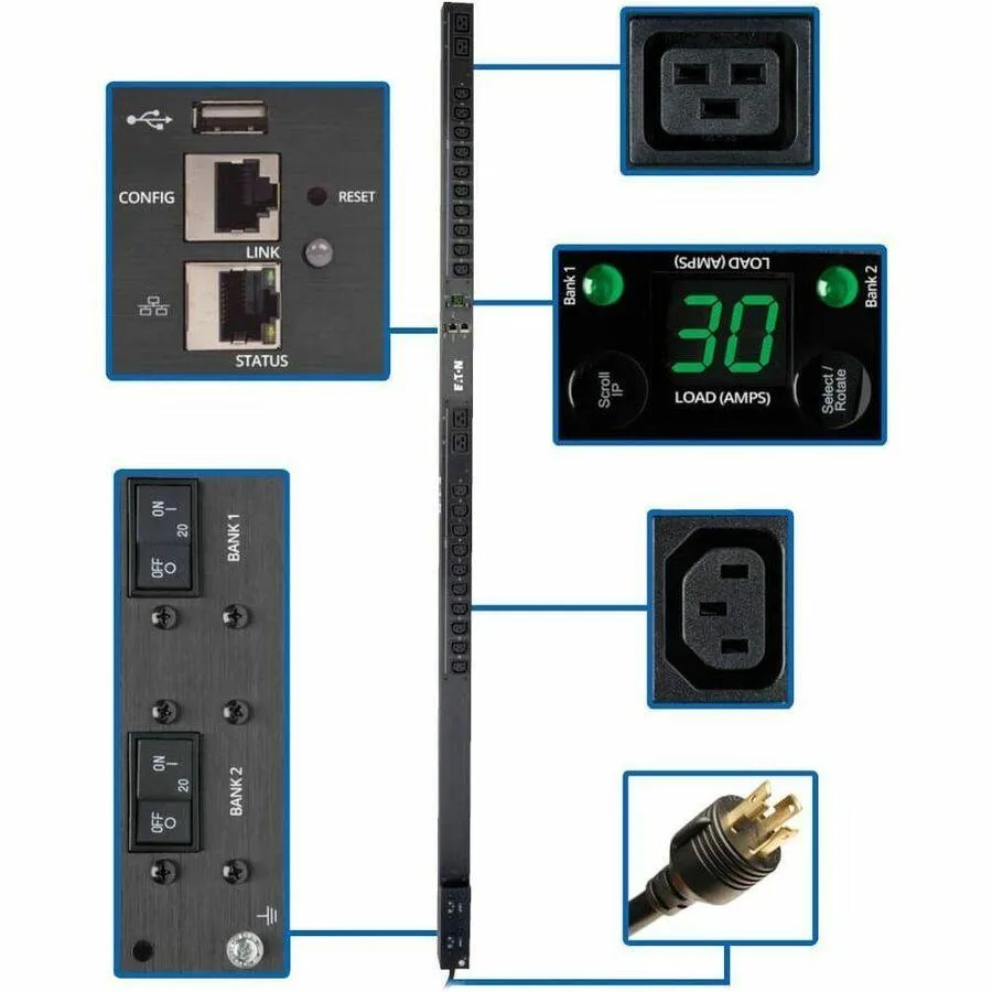 Tripp Lite Tripp Lite PDUMNV30HVLX 5.8kW Monitored PDU 20 C13 4 C19 — product photo