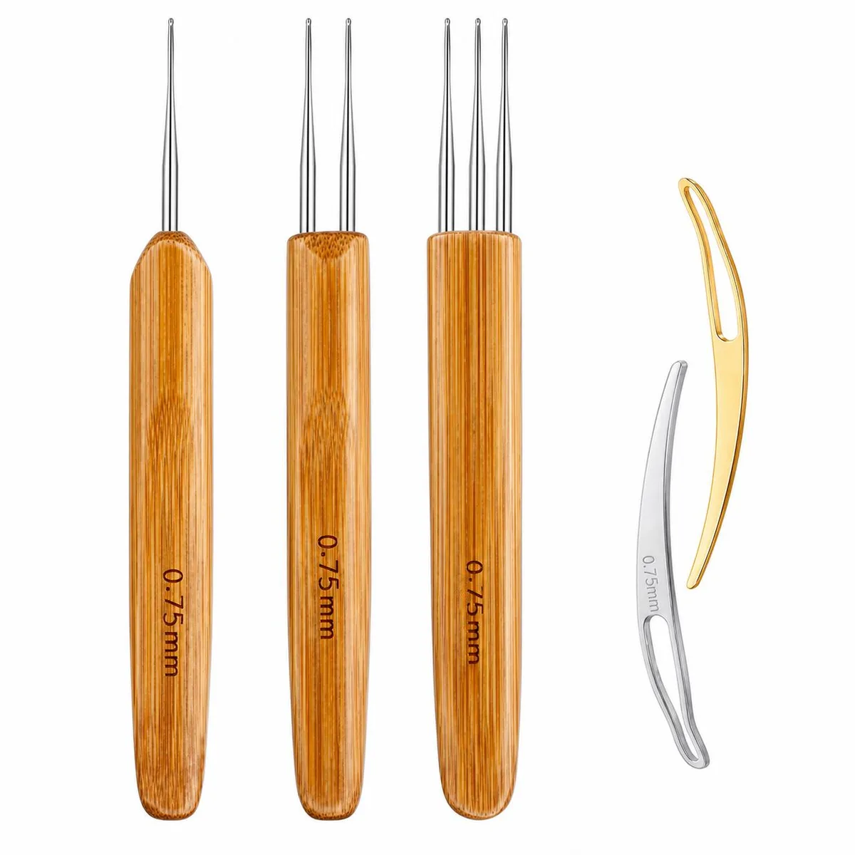 The Perfect Part The Perfect Part Crochet Hook Set 5 Pcs Bamboo Handle Stainless Steel — product photo