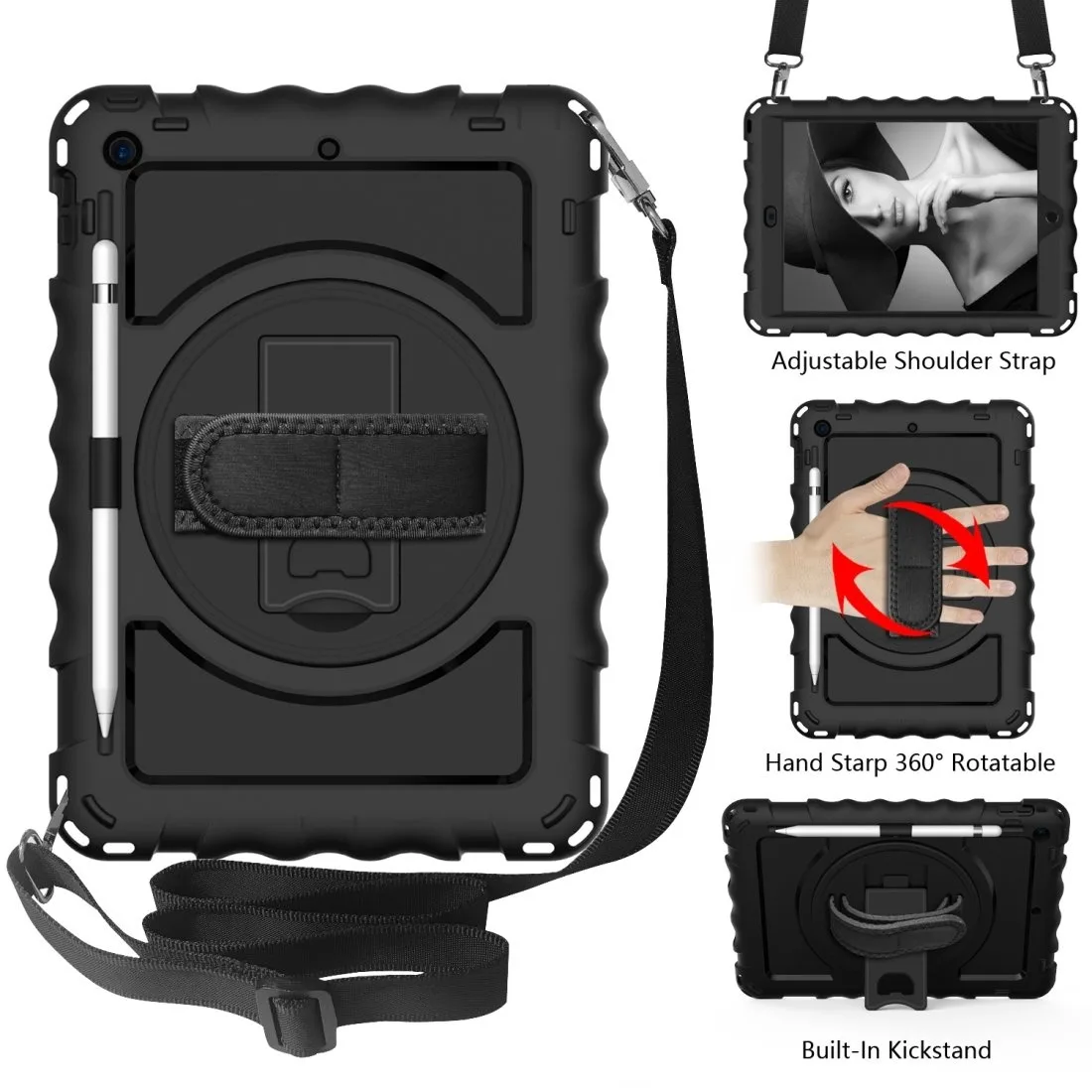 Amzer Amzer Tuffen 10.2" Rugged Case with 360° Stand &amp; Shoulder Strap — product photo
