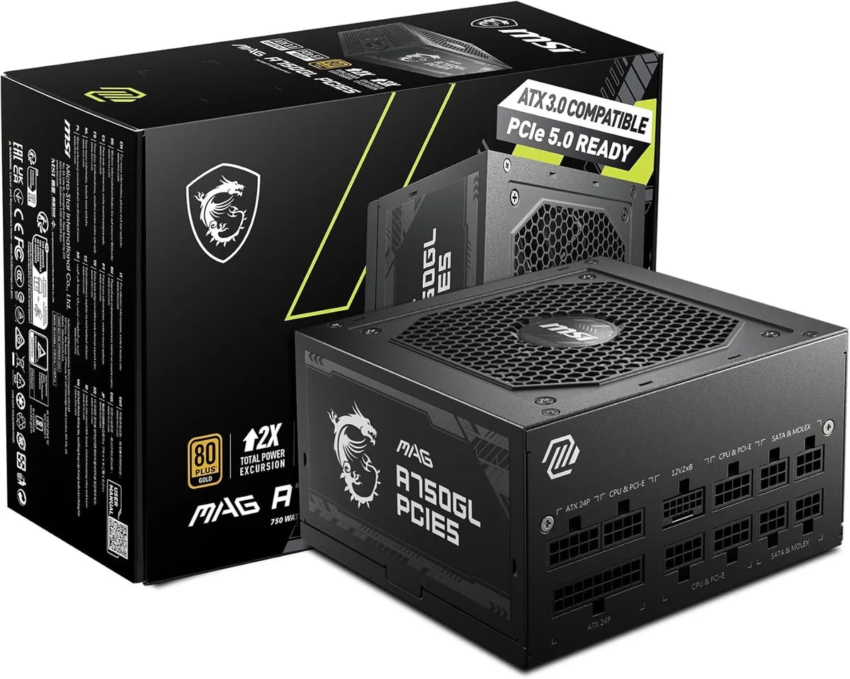 MSI MSI MAG A750GL PCIE5 750W ATX 3.0 power supply — product photo
