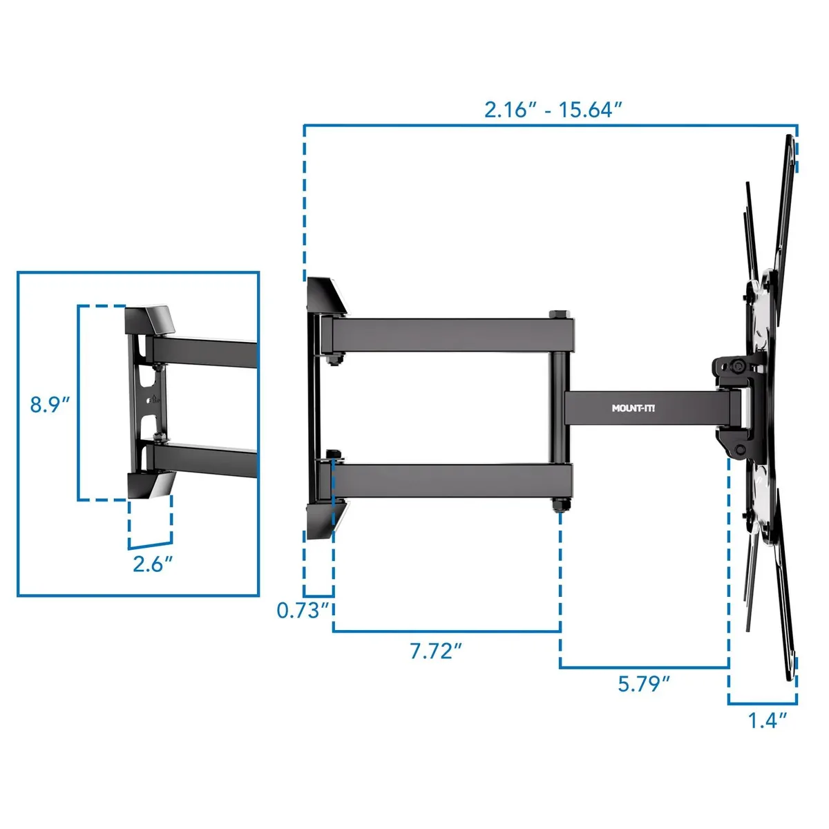 Mount-It Mount-It MI-4110 Full Motion TV Mount 23-55" 66 lbs 180° Swivel 20° Tilt 15.7" Extension — product photo