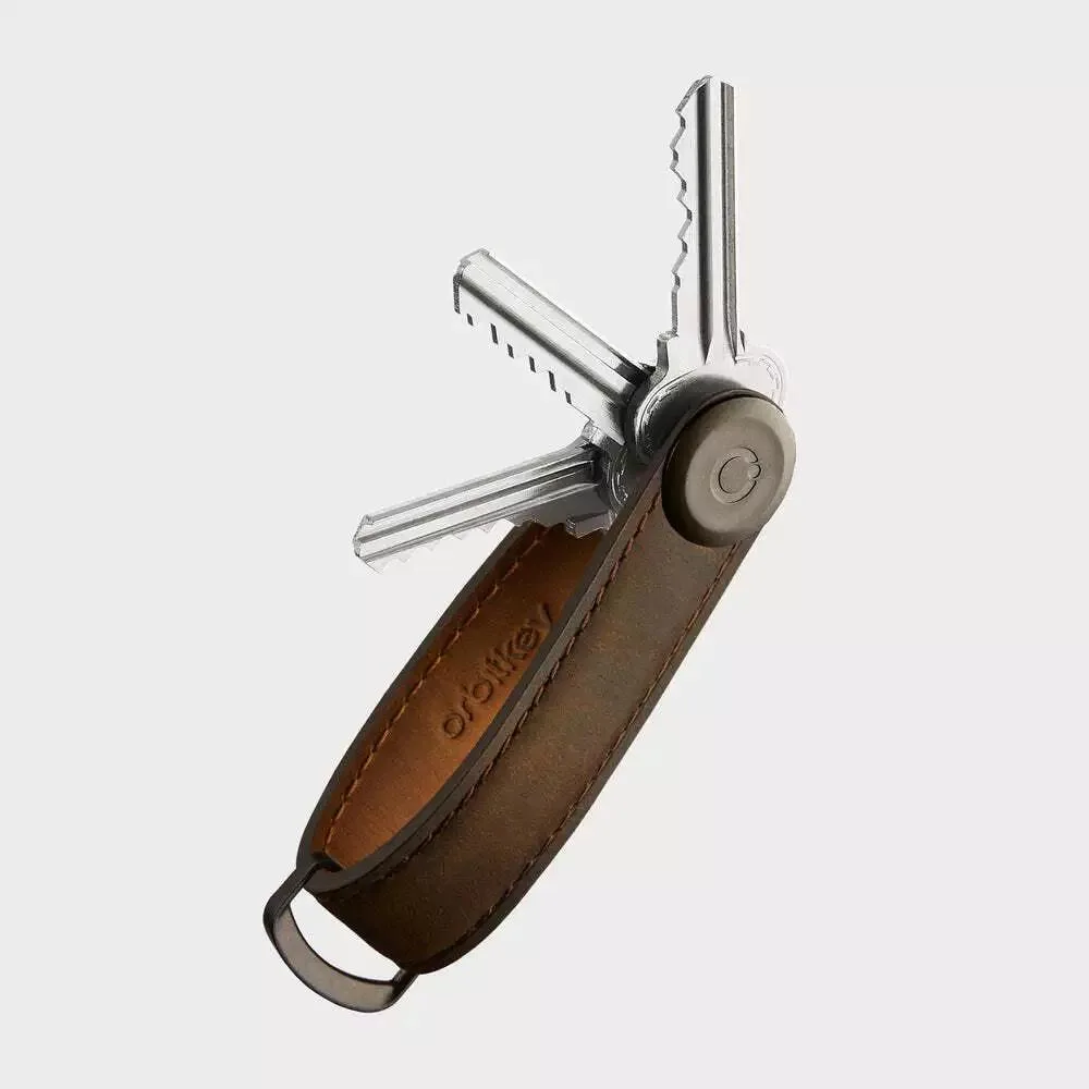 Orbitkey Orbitkey Crazy Horse Leather Slim Key Organizer Oak Brown — product photo