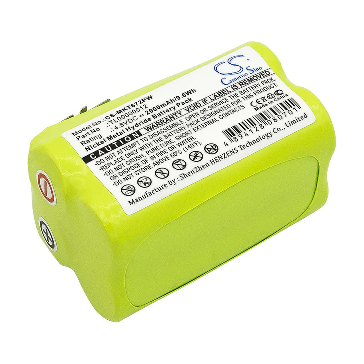 Cameron &amp; Co Cameron &amp; Co DS-CS-MKT672PW battery 4.8 V 2000 mAh Ni-MH — product photo