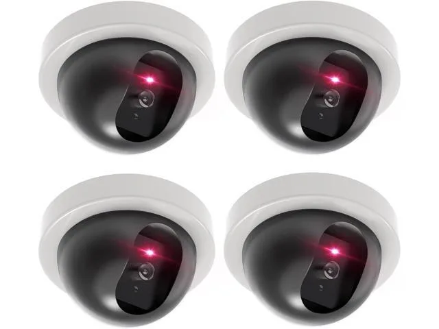 LORDWORLD LORDWORLD Dummy CCTV Dome Camera with LED, 4 Pack, White — product photo
