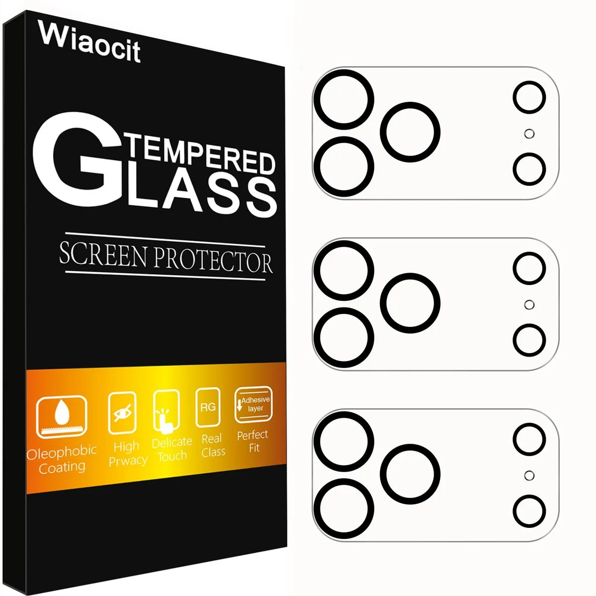 Wiaocit 3 Pack Tempered Glass Camera Lens Protector for iPhone 17 Pro Max — product photo