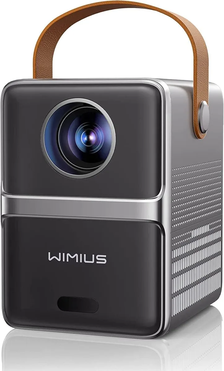 Compact rectangular projector with matte finish, small enough to hold in one hand